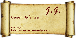 Geyer Géza névjegykártya